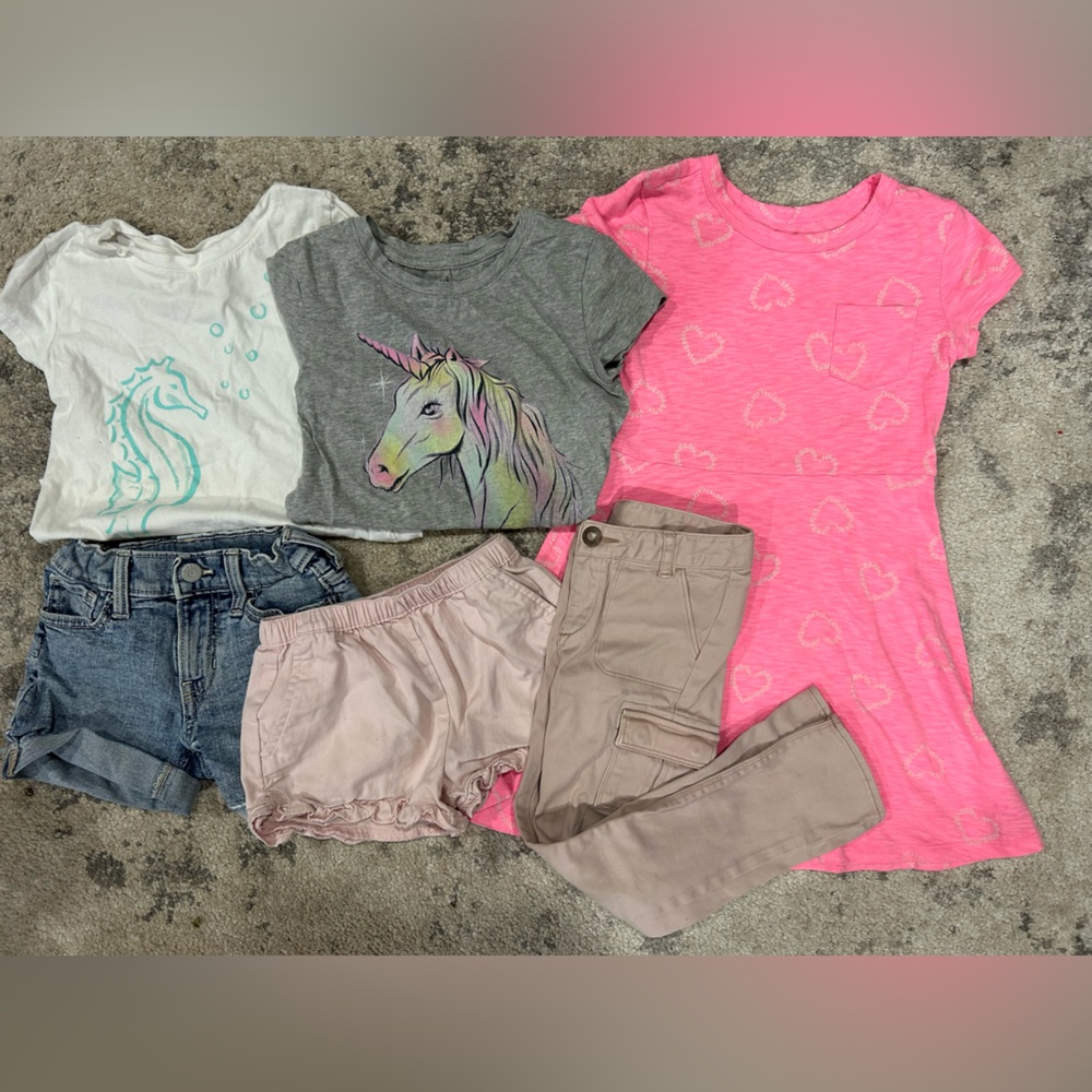 Gap Crewcuts Spring Summer 6 Pc Bundle shorts tops dress Size S 5 6 Summer